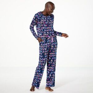 Comfort Code Pajama Set Size Medium Brushed Ultra Knit 2 Piece Love Comfort Joy
